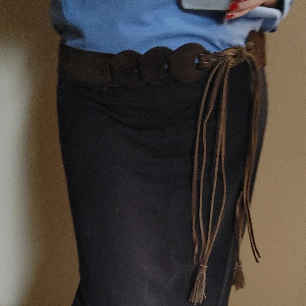 Final $ Brown Suede Belt with Tassels